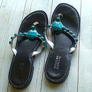 Mossimo Turquoise Stone strap sandals
